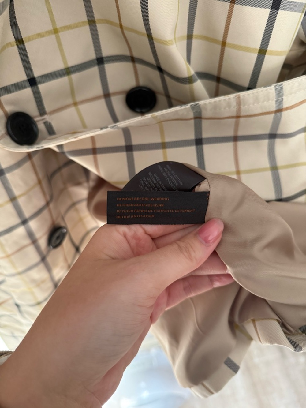 Coach F83728 Tattersall Plaid Belted Short Trench Coat - Picture 9 of 11